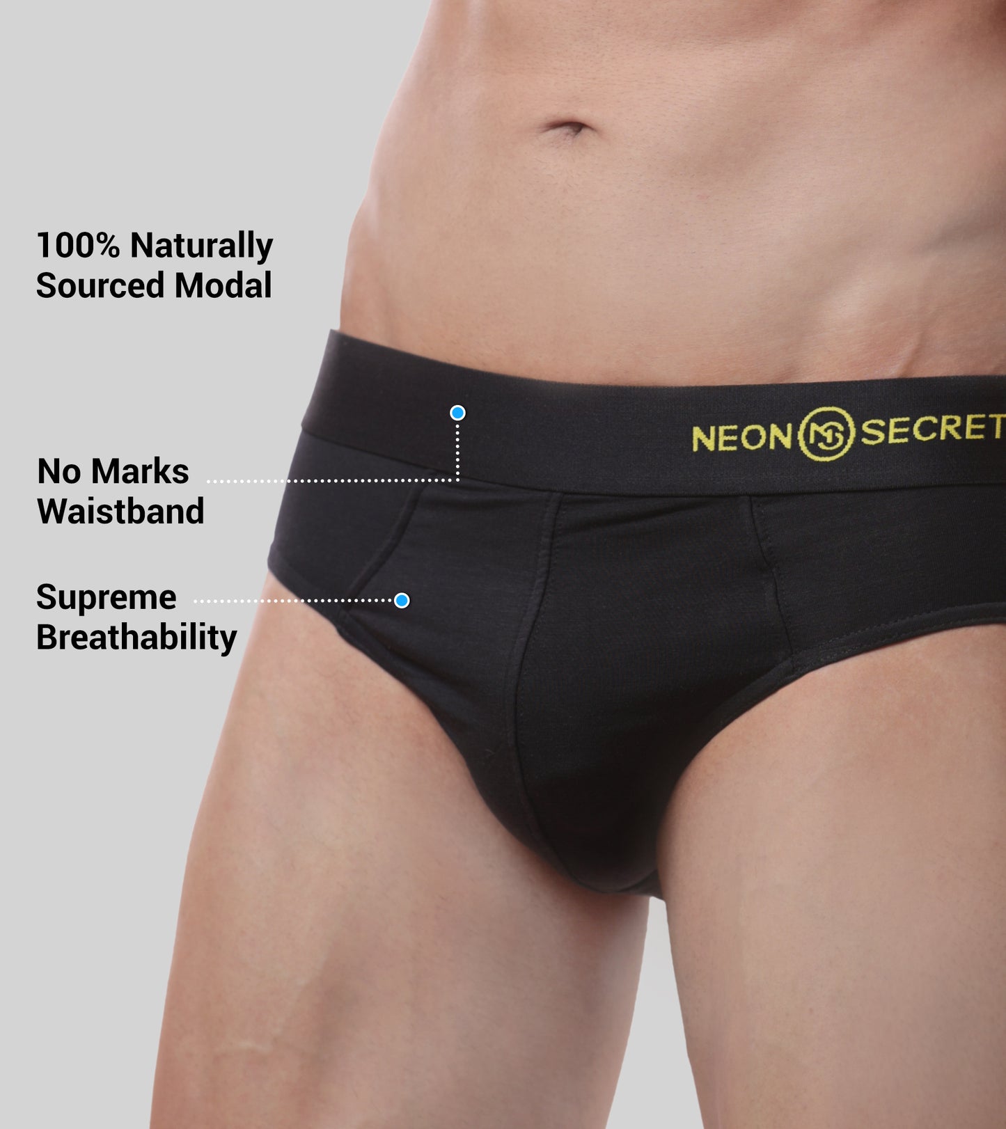 Micro Modal Men's Black Brief