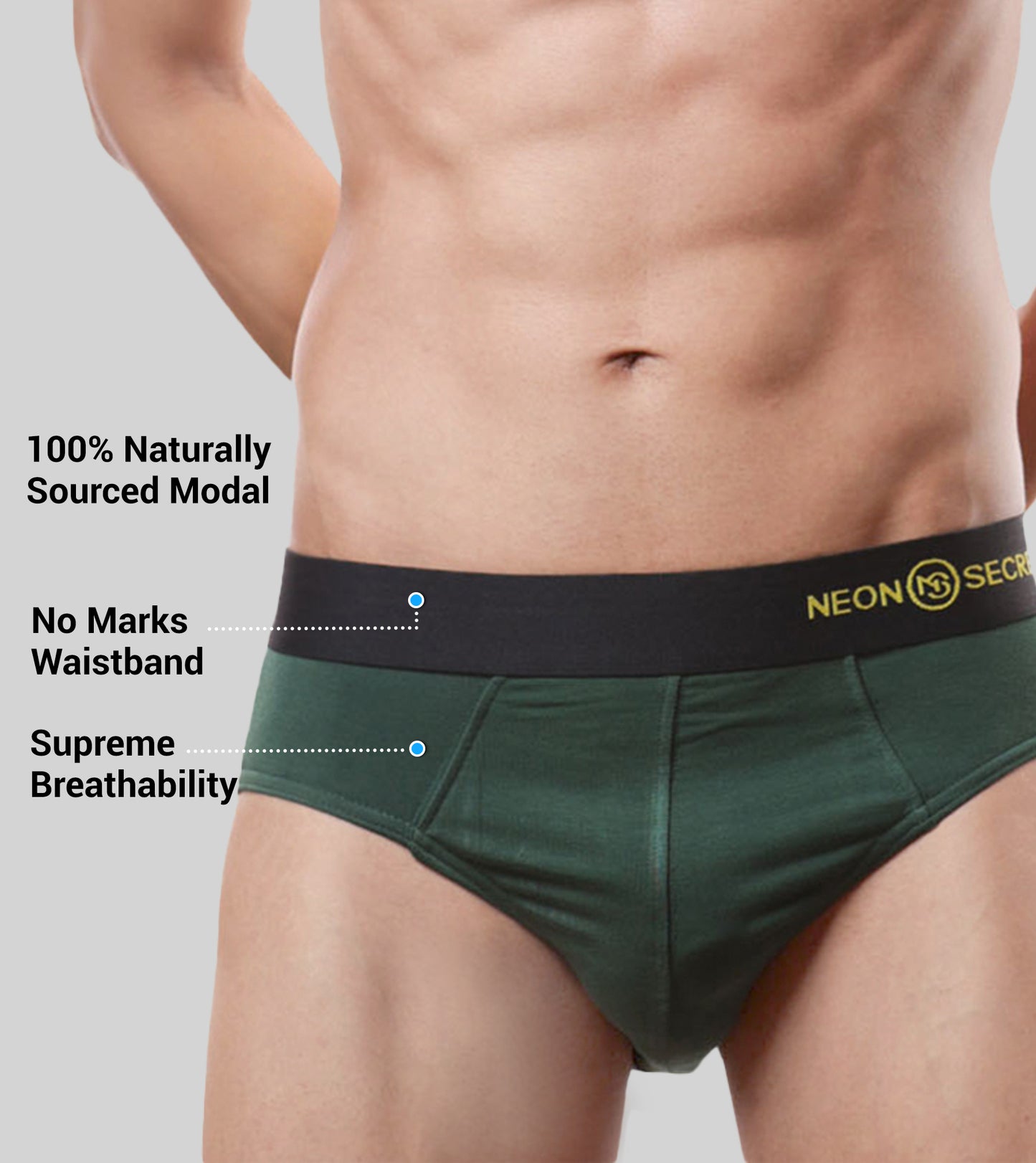Micro Modal Men's Pine Green Brief