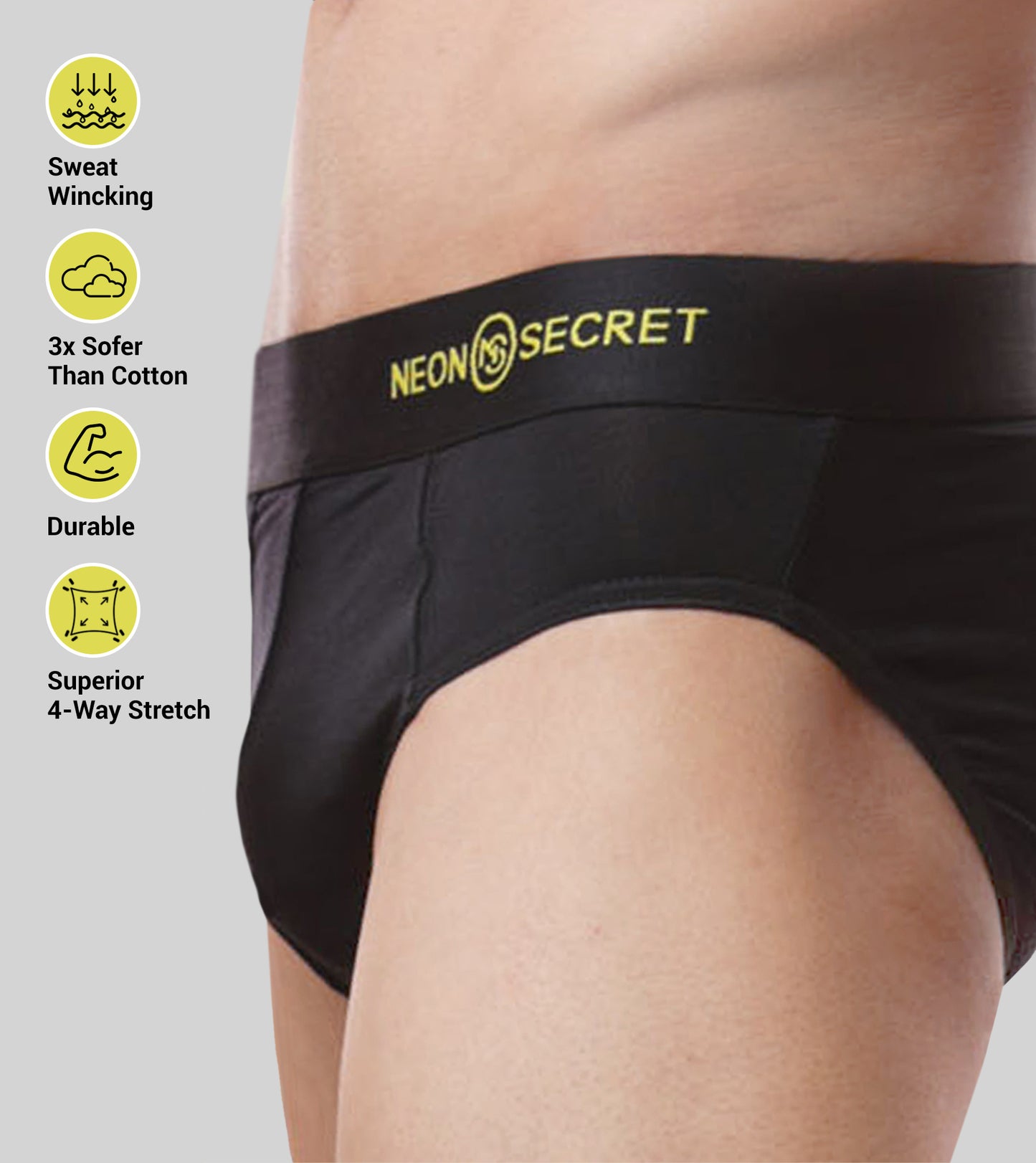 Micro Modal Men's Black Brief