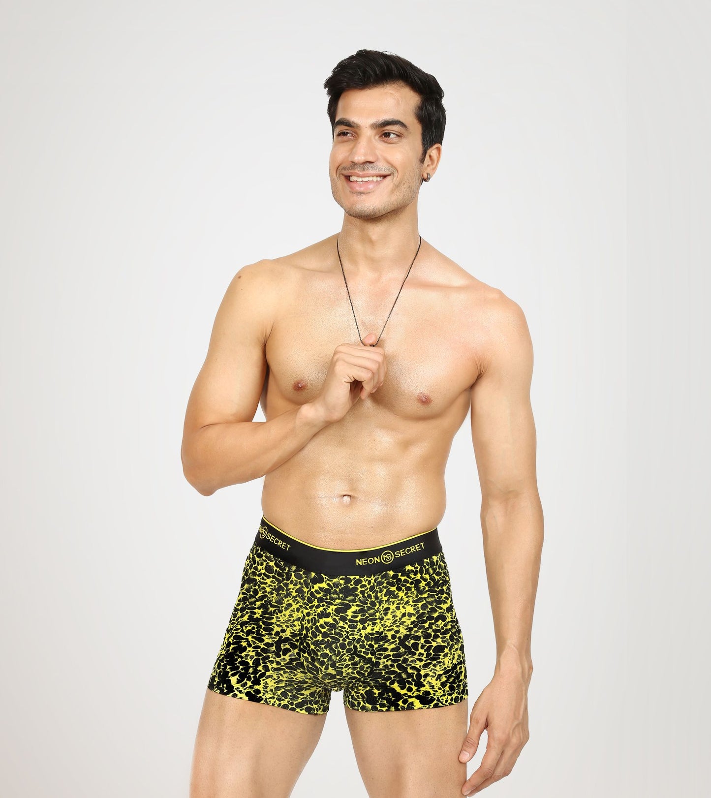 Lime Leopard Micro Modal Men's Trunk Underwear