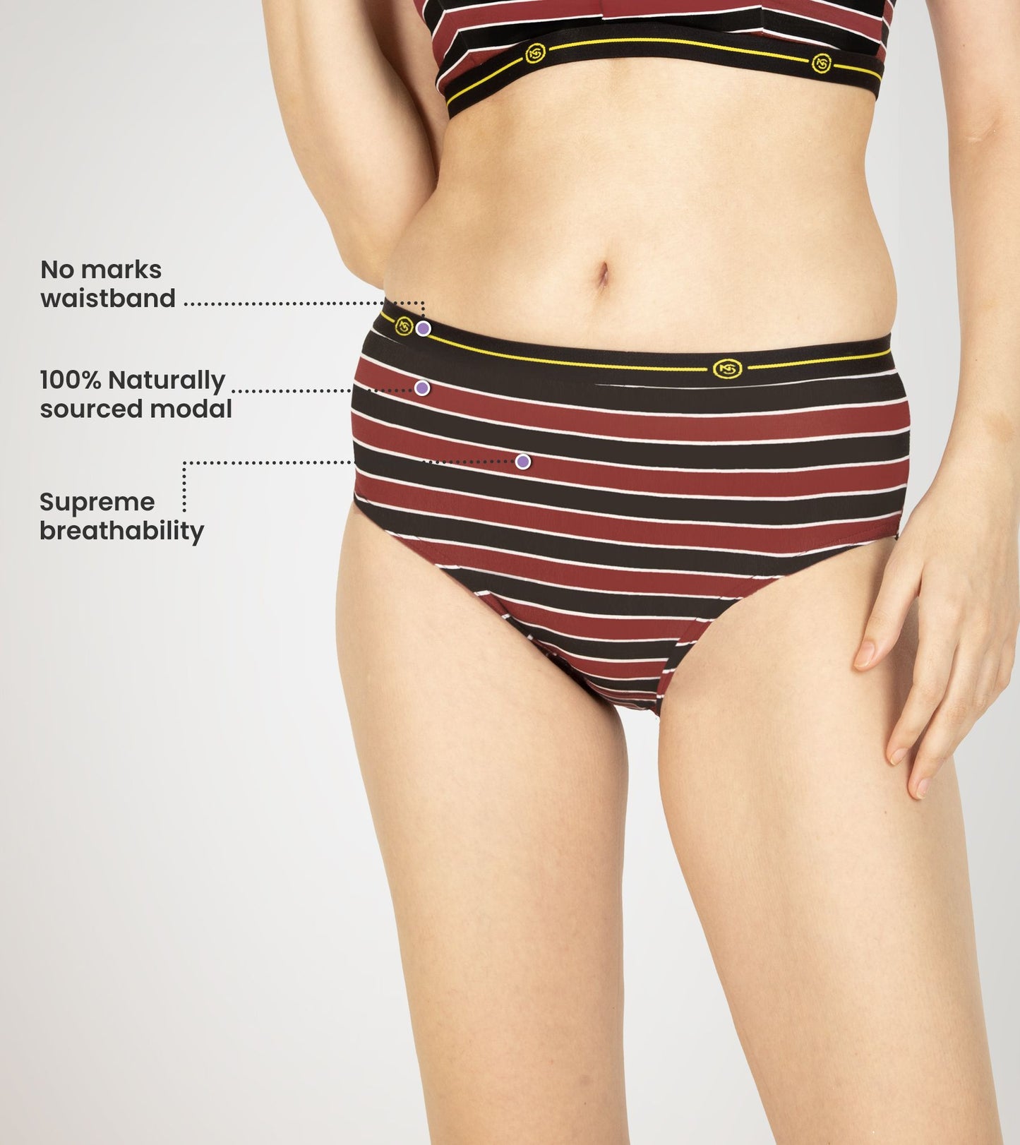 Maroon Zebra Micro Modal Hipster