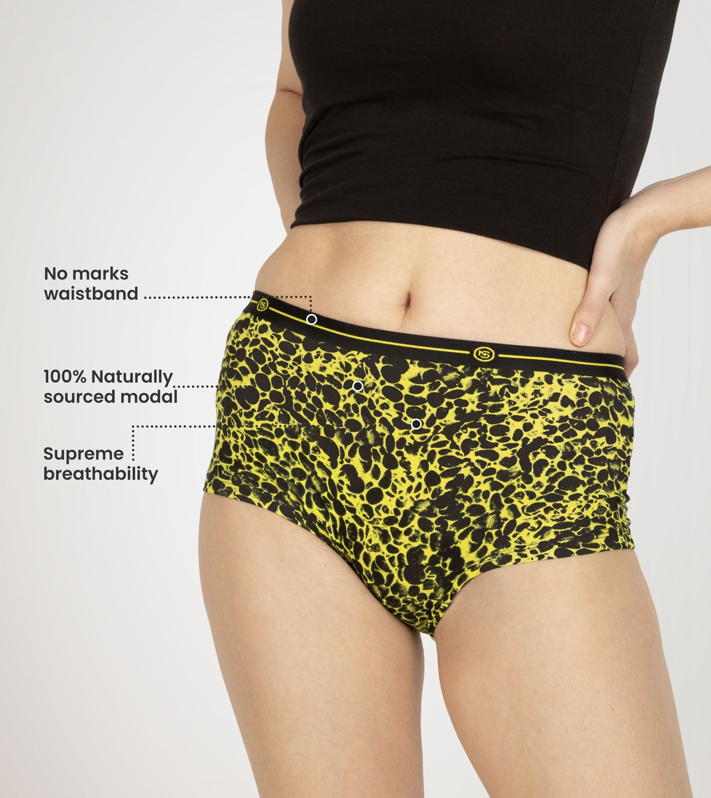 Lime Leopard Micro Modal Boyshorts Women Underwear