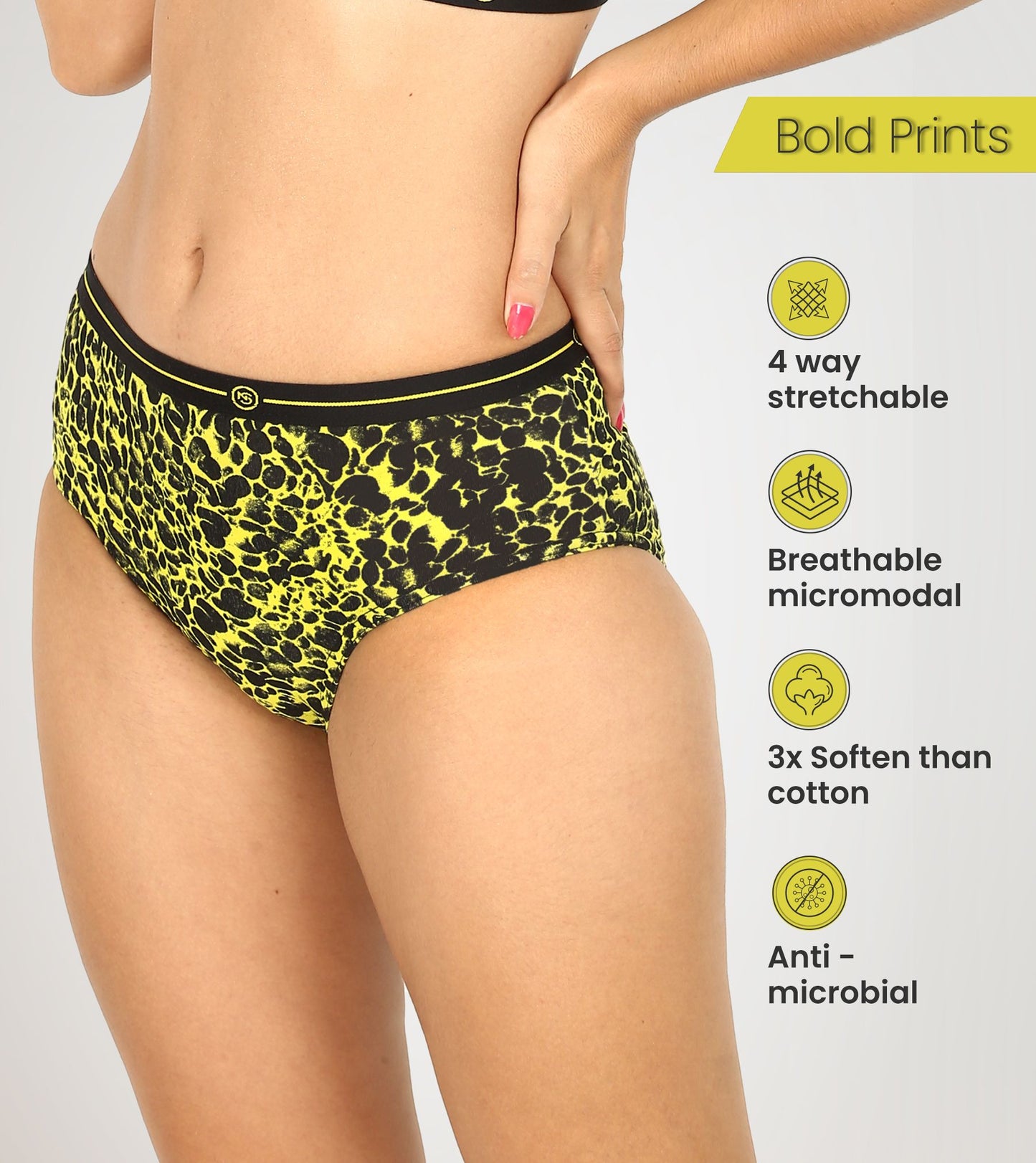 Lime Leopard Micro Modal Hipster