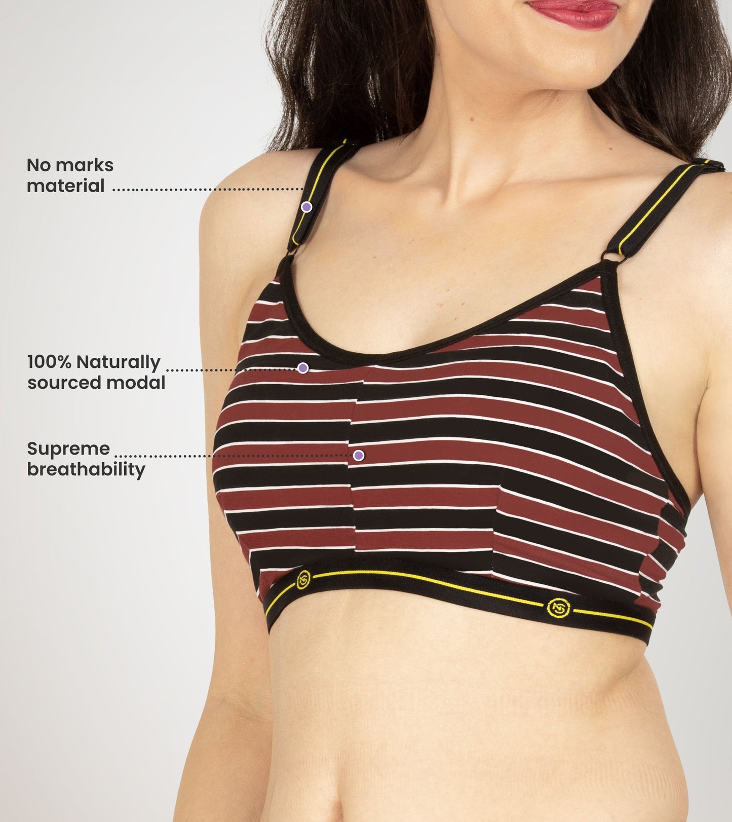 Maroon Zebra Micro Modal Bralette