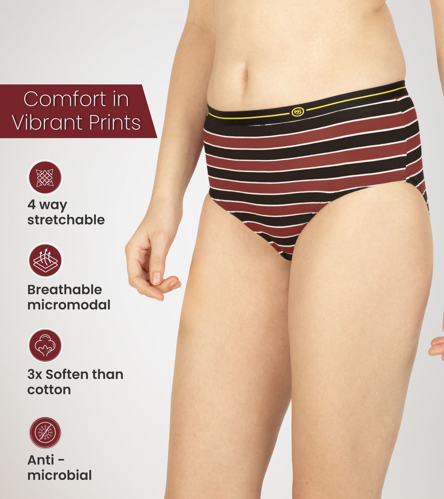 Maroon Zebra Micro Modal Hipster