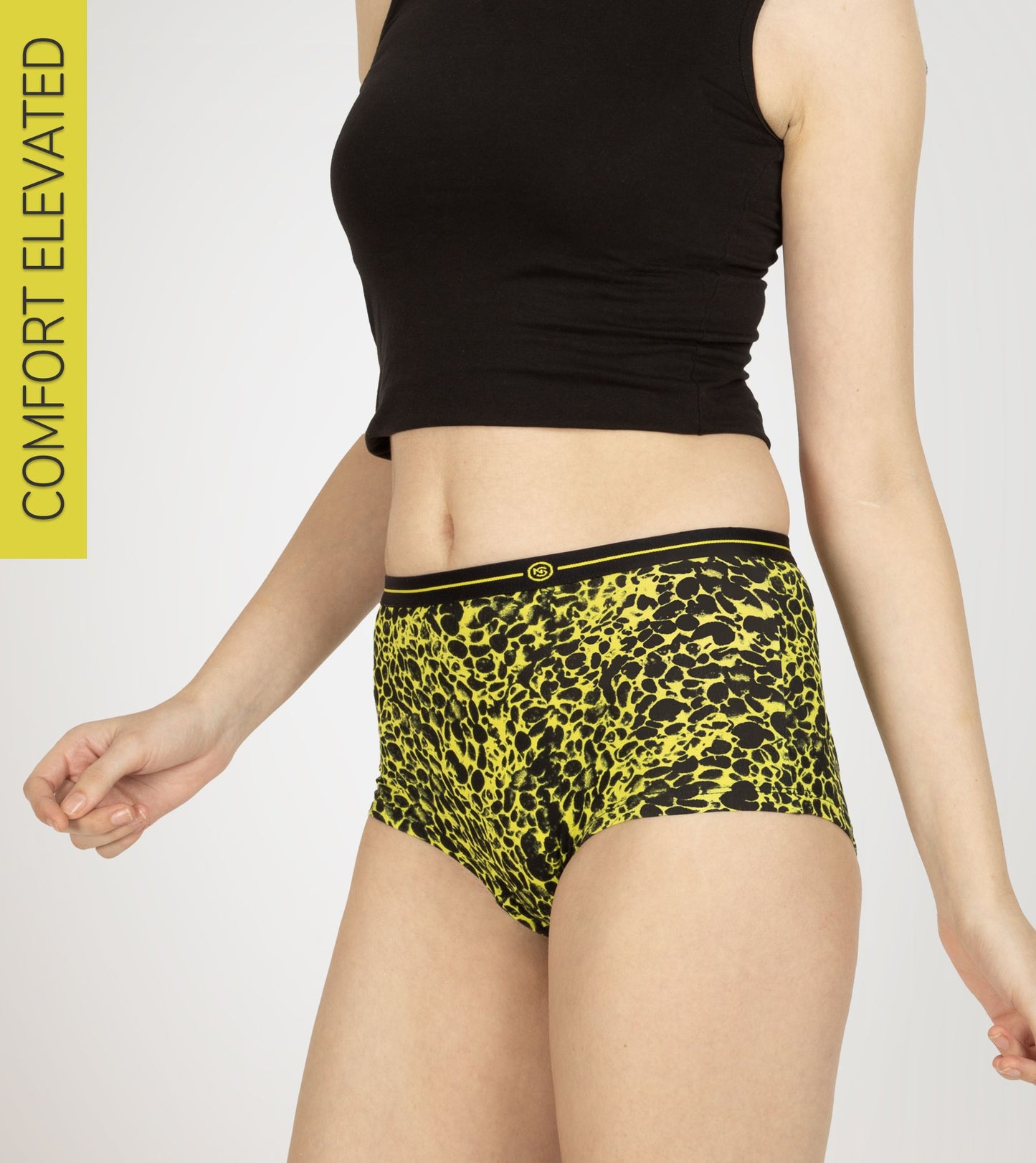 Lime Leopard Micro Modal Boyshorts Women Underwear