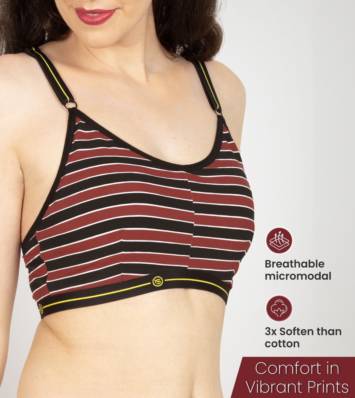 Maroon Zebra Micro Modal Bralette