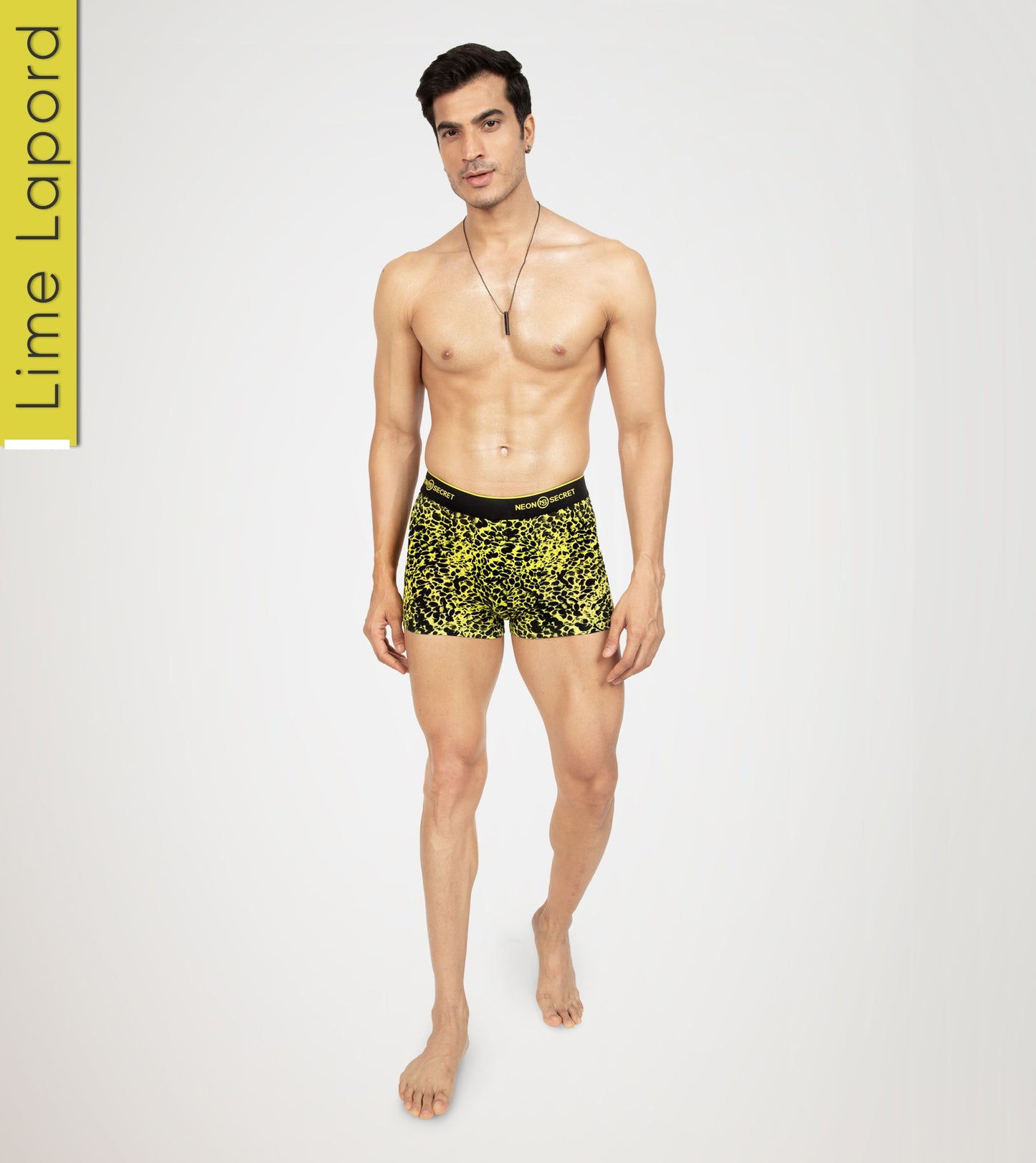 Lime Leopard Micro Modal Men's Trunk Underwear