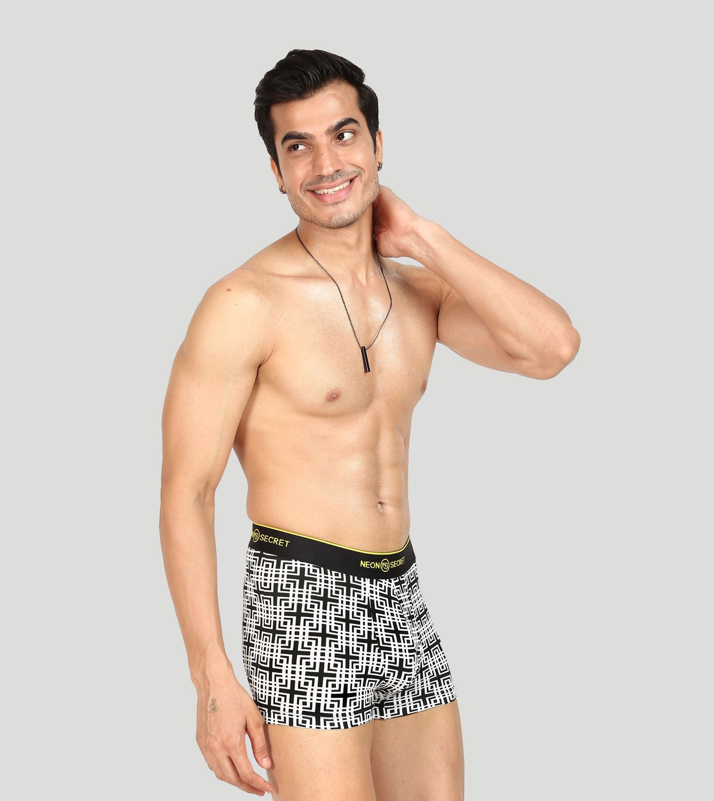 Elegant Duo: Creamy White Trunk and Printed Maze Set - Pack of Two