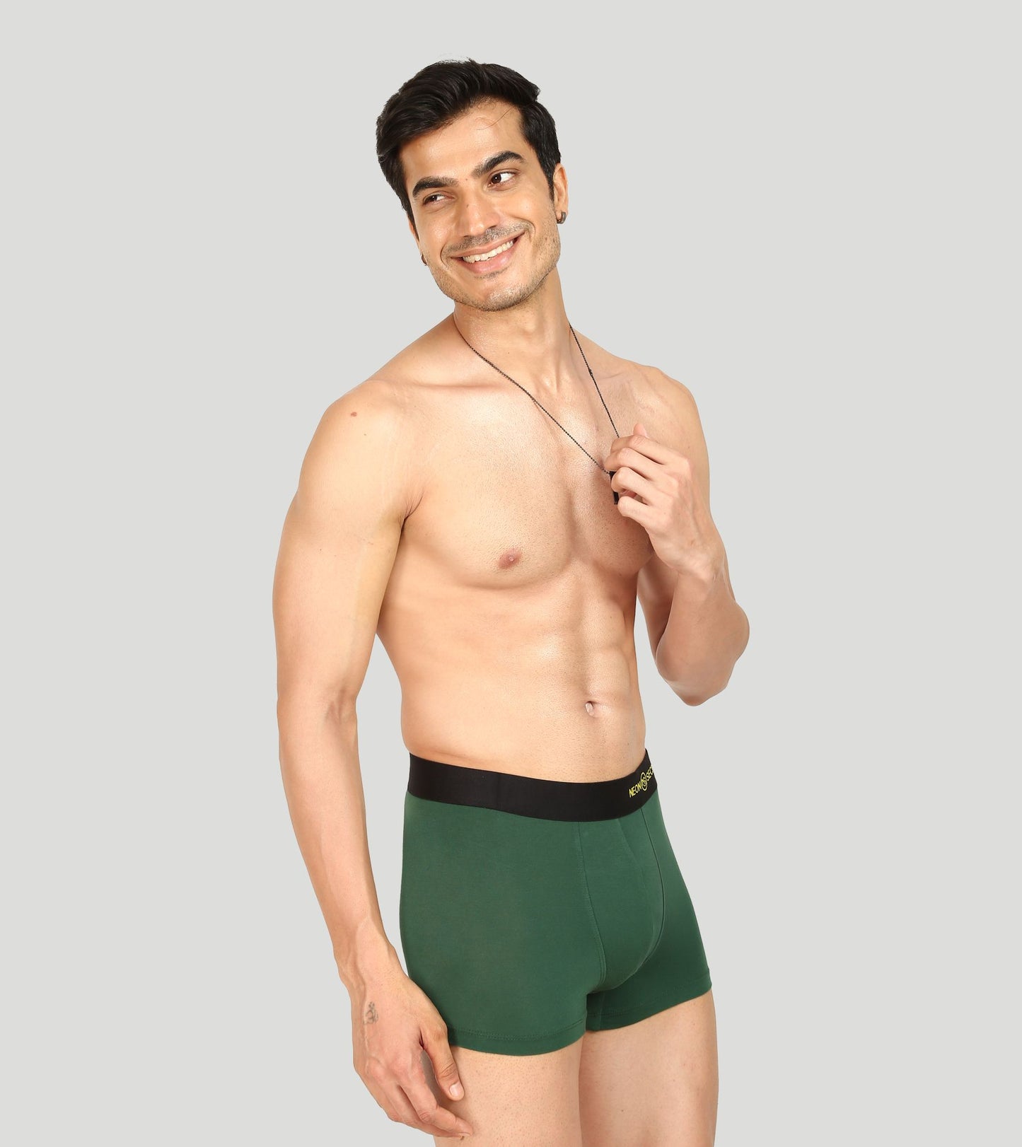 Modern Fusion: Pine Green Trunk and Printed Lime Leopard Set - Pack of Two