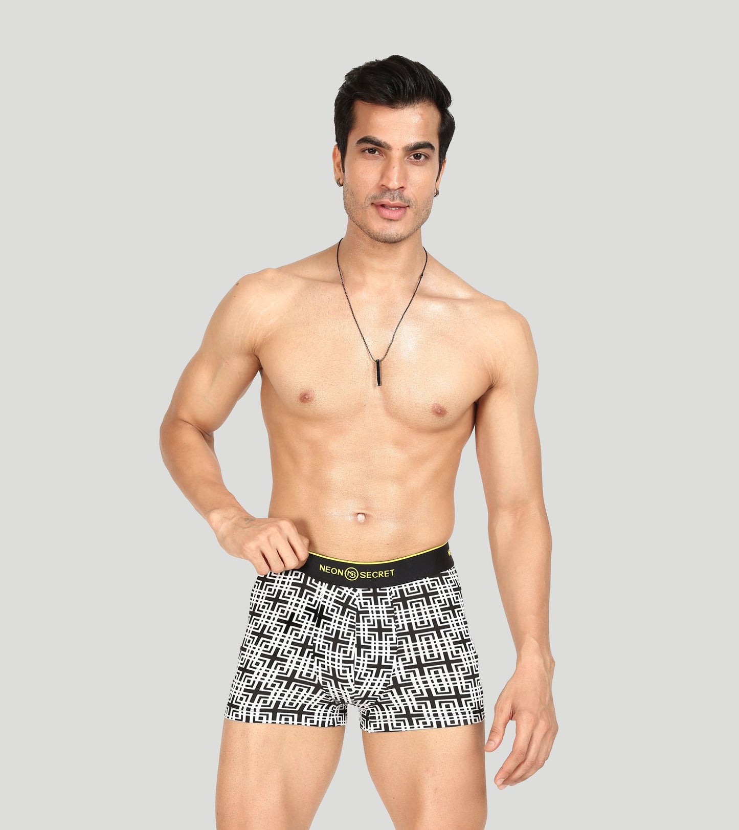 Elegant Duo: Creamy White Trunk and Printed Maze Set - Pack of Two