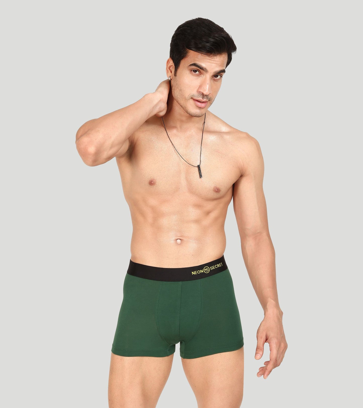 Modern Fusion: Pine Green Trunk and Printed Lime Leopard Set - Pack of Two