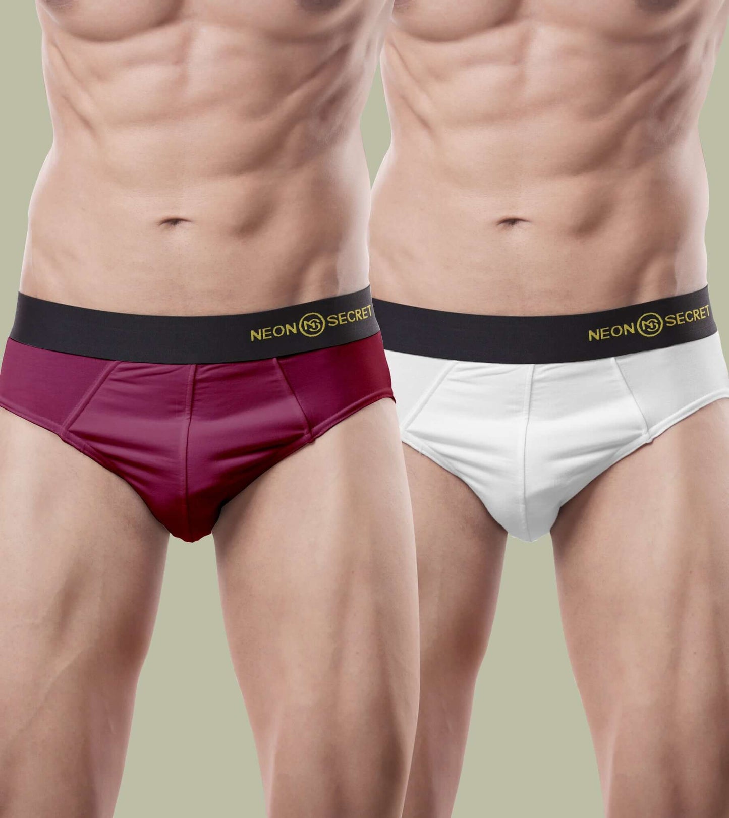Micro Modal Anti-odor Briefs- Pack of 2(Milky white and Claret)