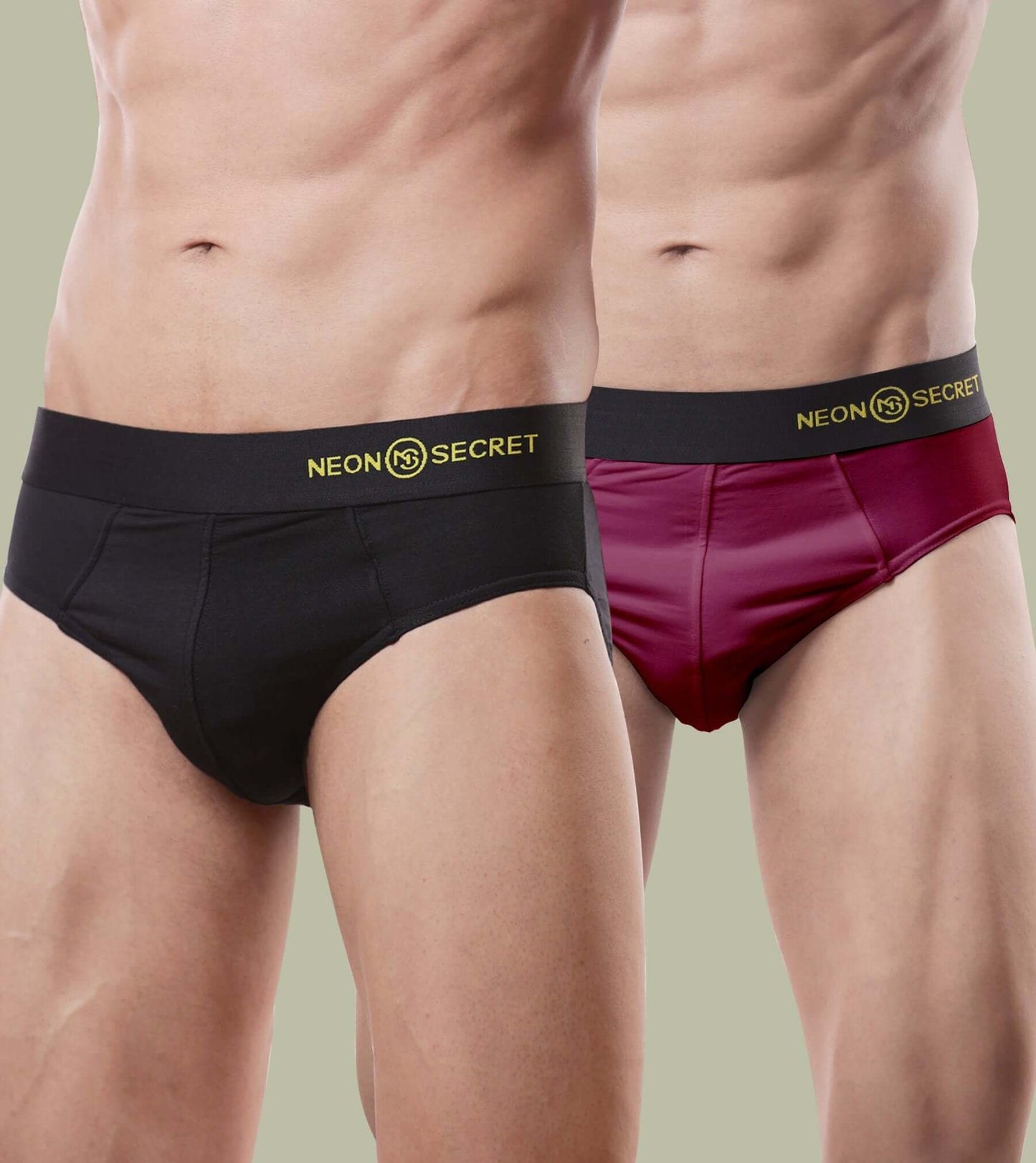 Micro Modal Anti-odor Briefs- Pack of 2( Midnight Black and Claret)