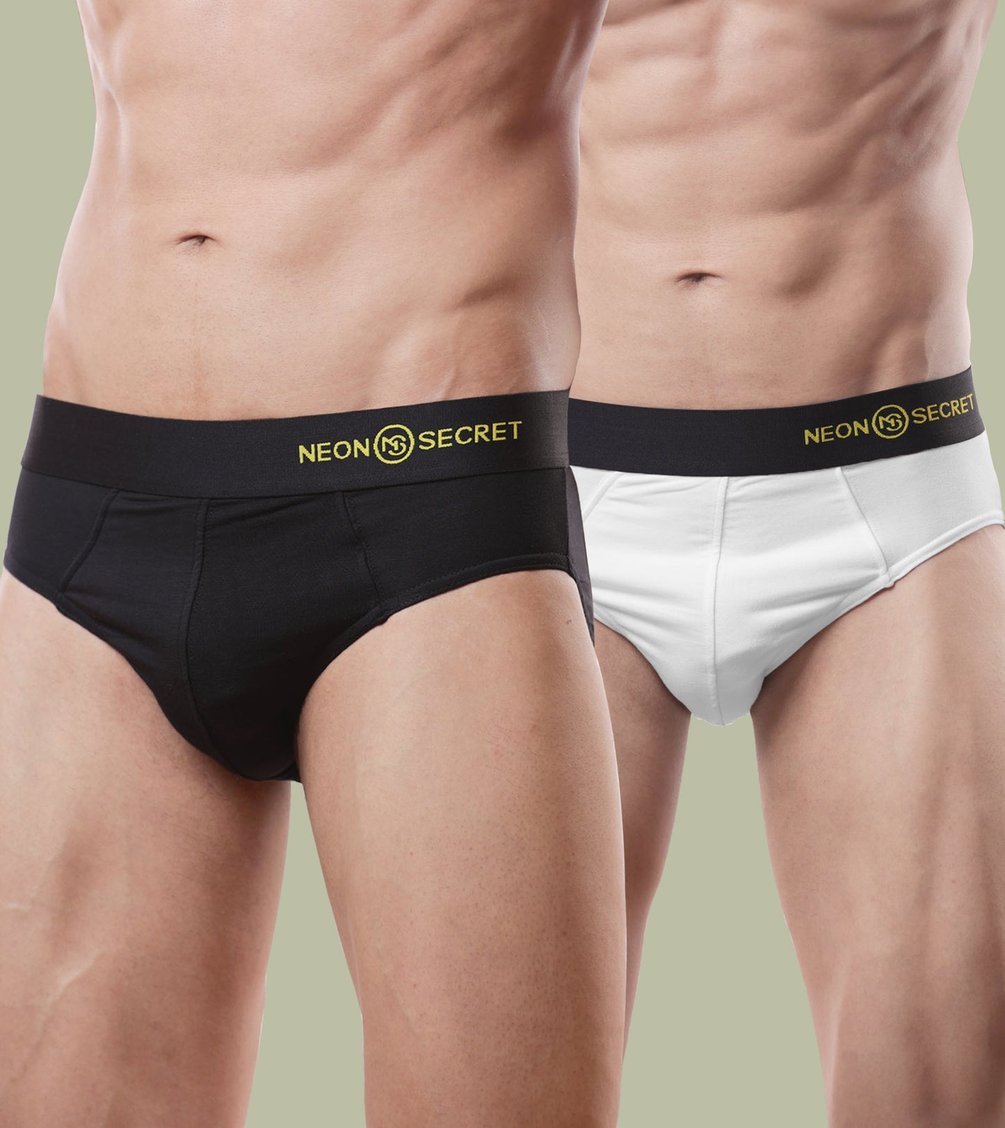 Micro Modal Anti-odor Briefs Pack of 2( Midnight Black and Milky White)