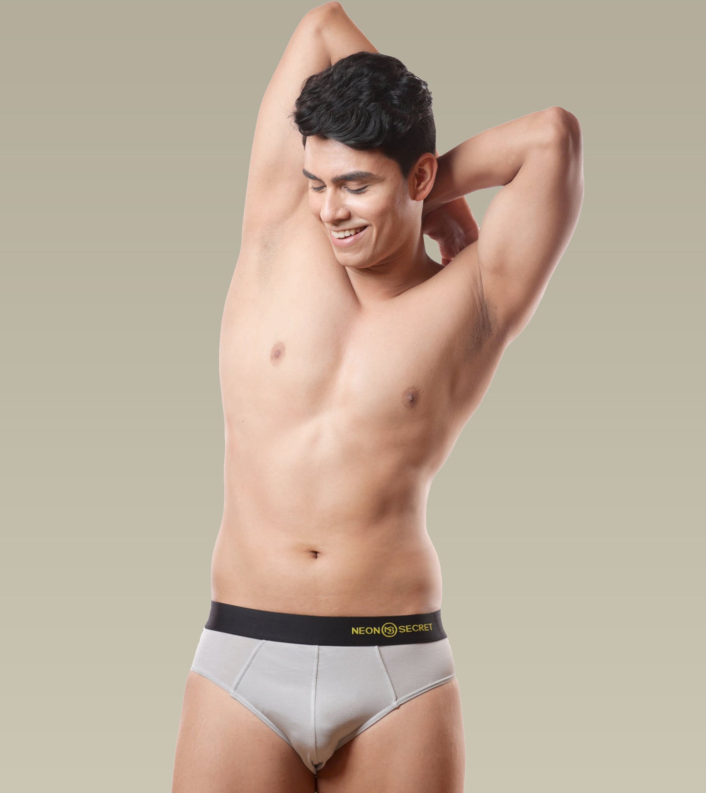 Men's Breathable Briefs- Pack of 3 (Midnight Black, Steel Grey, Milky White)