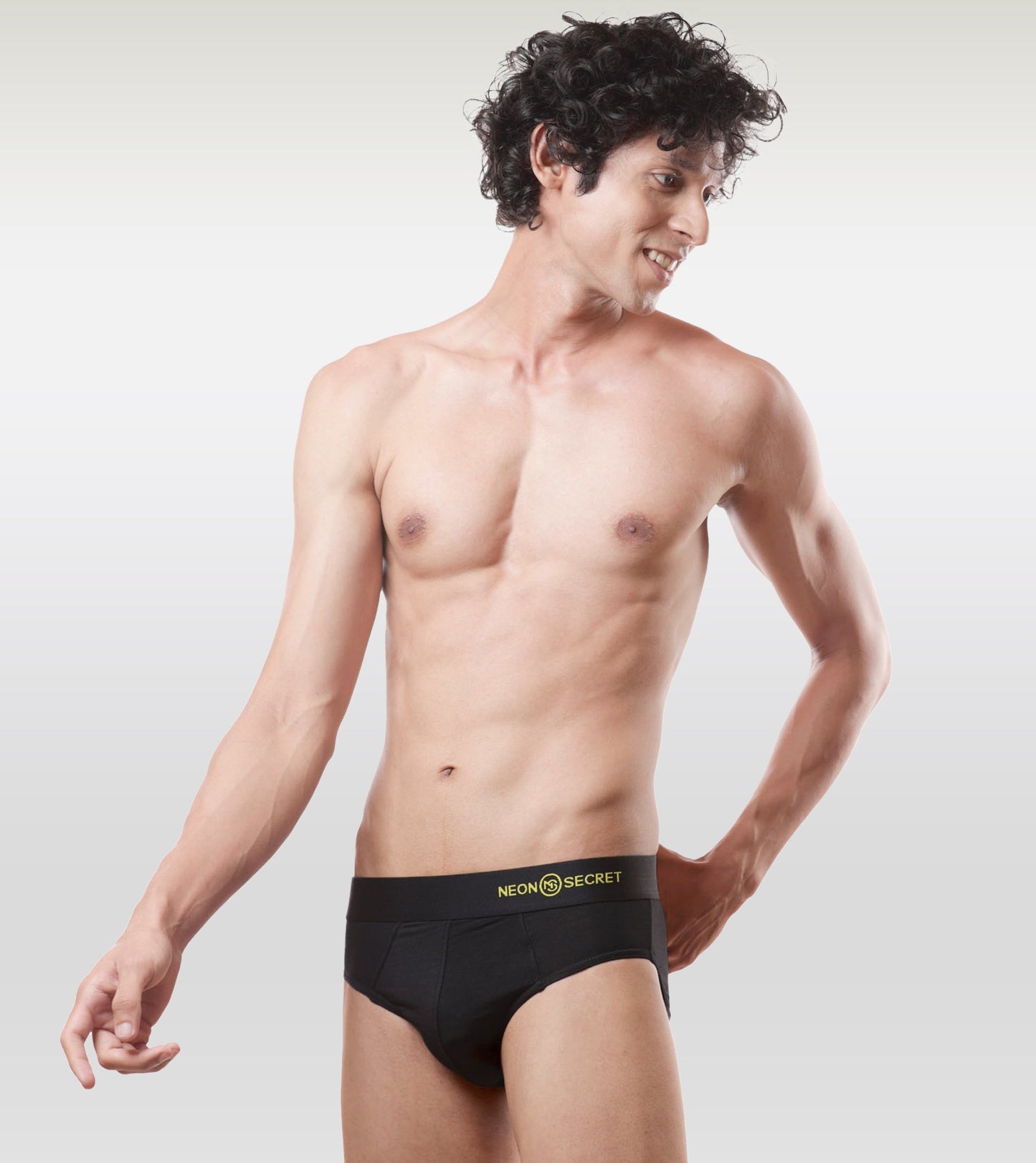 Men's Breathable Briefs- Pack of 3 (Midnight Black, Steel Grey, Milky White)
