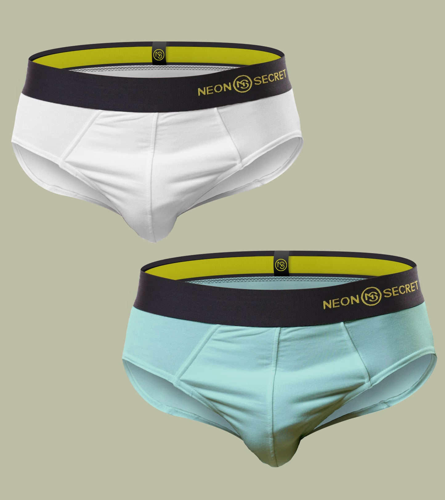 Micro Modal Antibacterial Briefs Pack of 2(Milky white and Spear Mint)