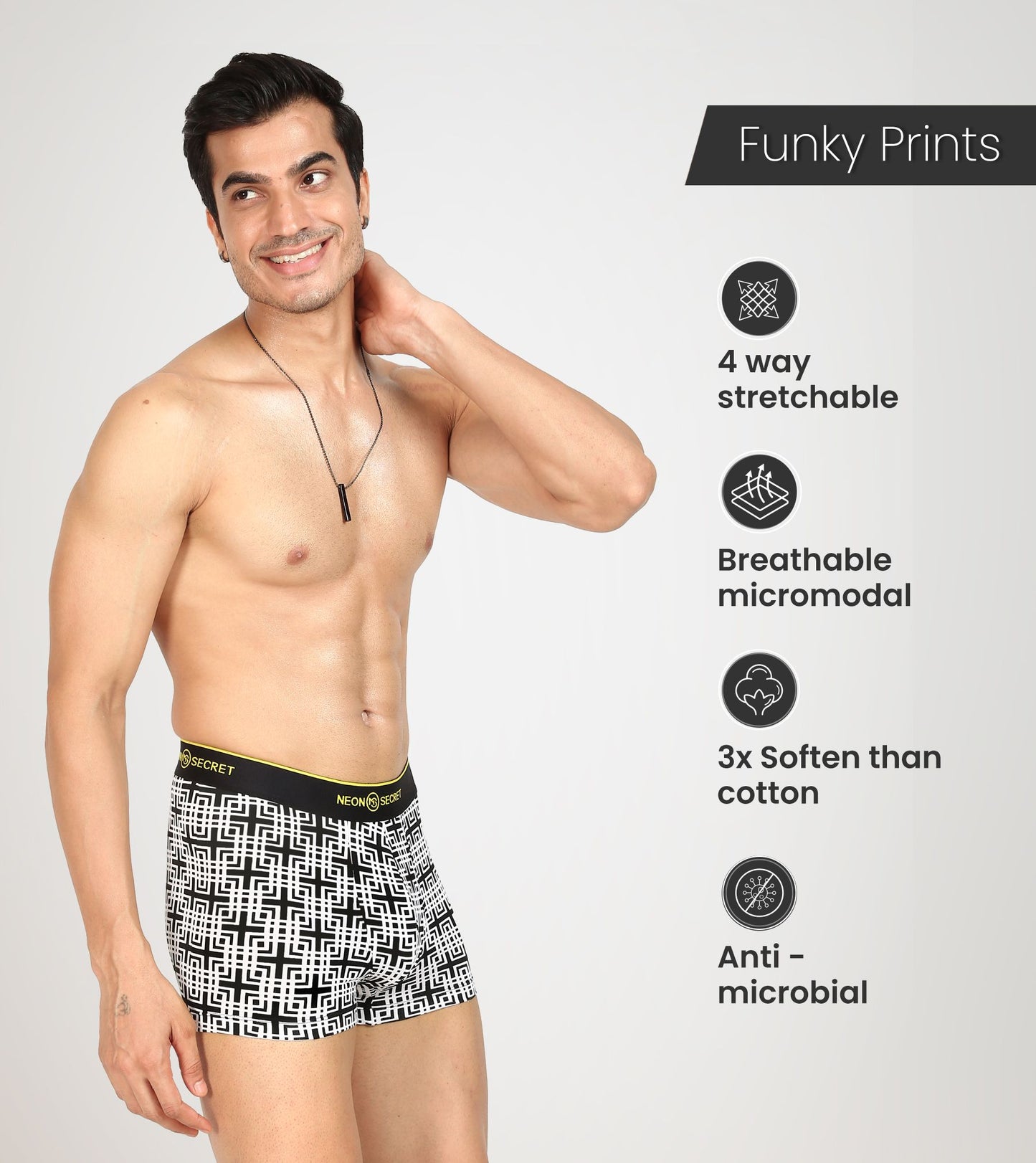 Maze Micro Modal Men's Trunk Underwear