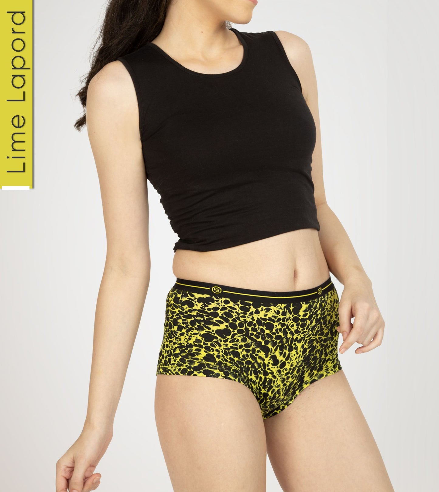 Lime Leopard Micro Modal Boyshorts Women Underwear