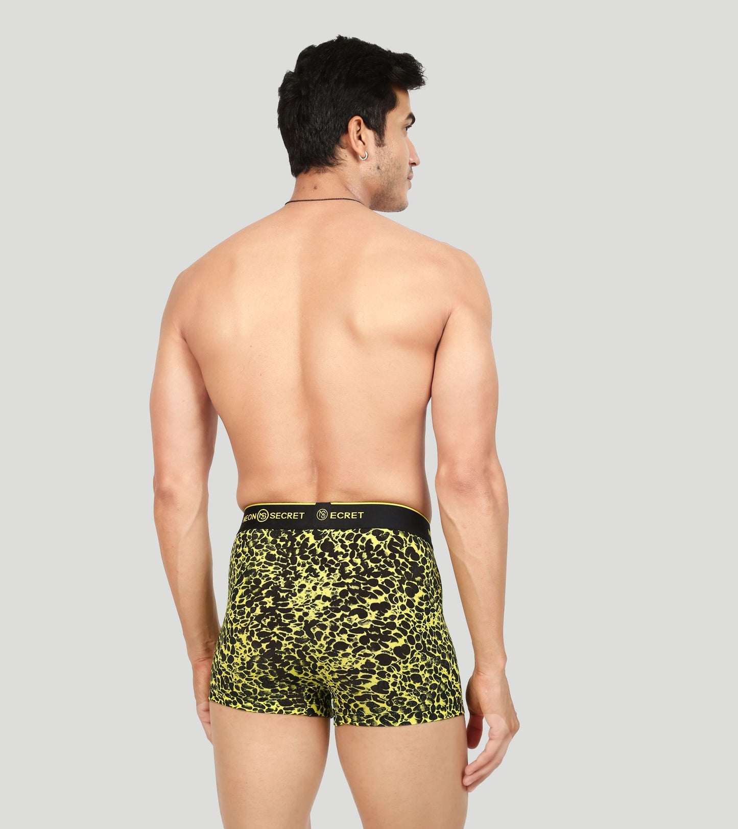 Modern Fusion: Pine Green Trunk and Printed Lime Leopard Set - Pack of Two