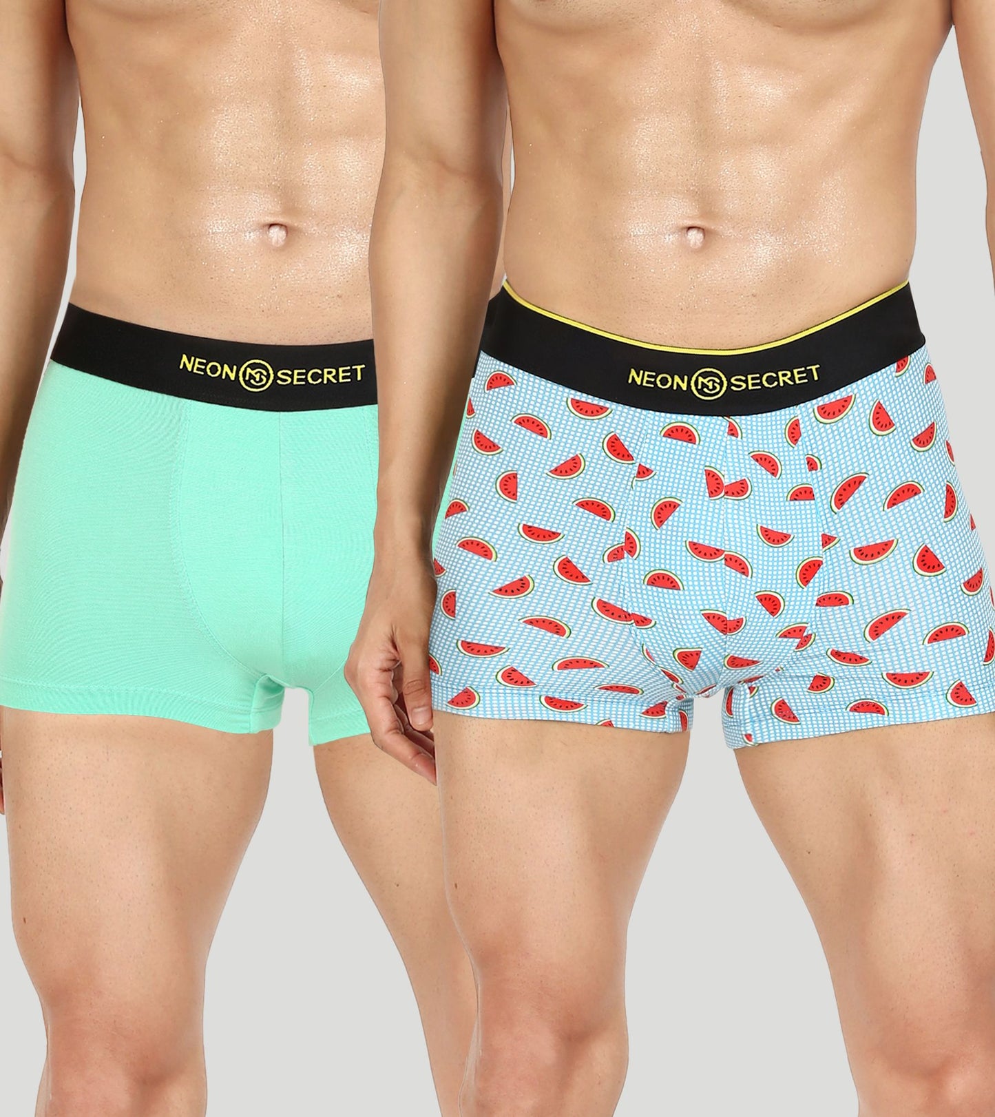 Comfy Combo : Spear Mint & Printed Melon Bom Design Pack of Two