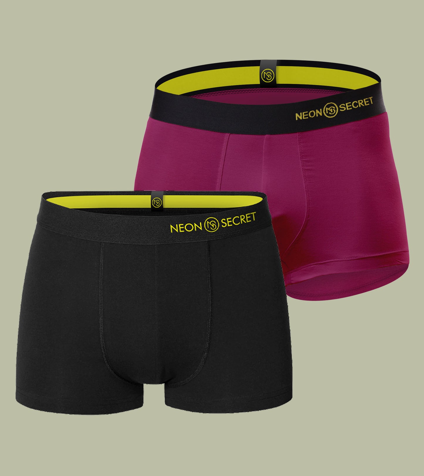 Micro Modal Antibacterial Trunks- Pack of 2 (Midnight Black and Claret)