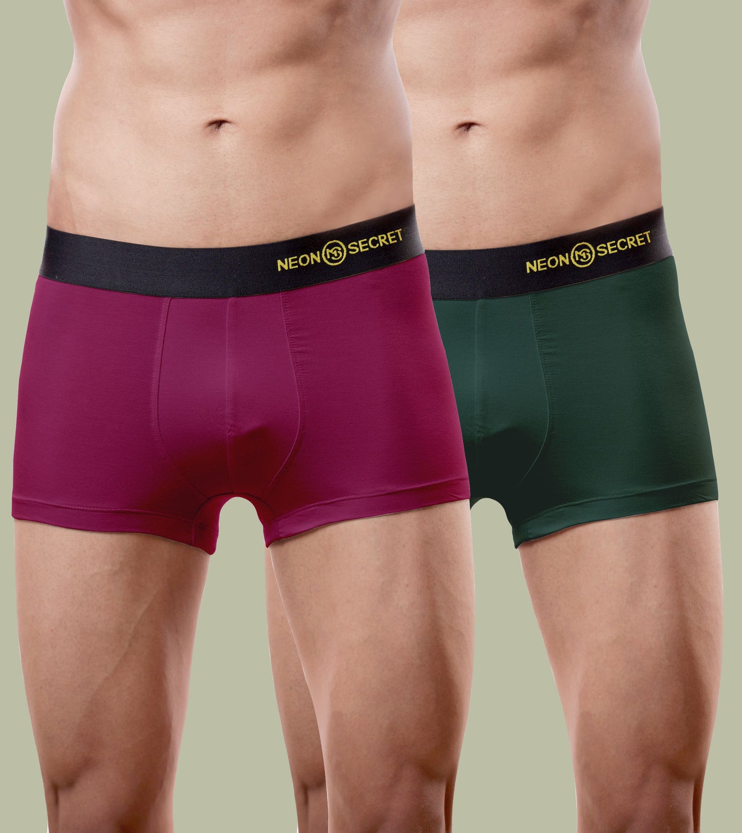 Micro Modal Antibacterial Trunks- Pack of 2 (Claret and Pine Green)