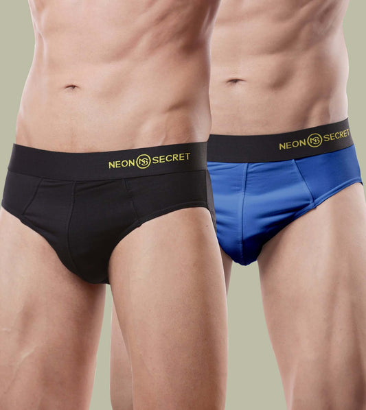 Micro Modal Anti-odor Briefs- Pack of 2( Midnight Black and Sapphire Blue)