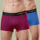 Micro Modal Antibacterial Trunks- Pack of 2 (Claret and Sapphire Blue)