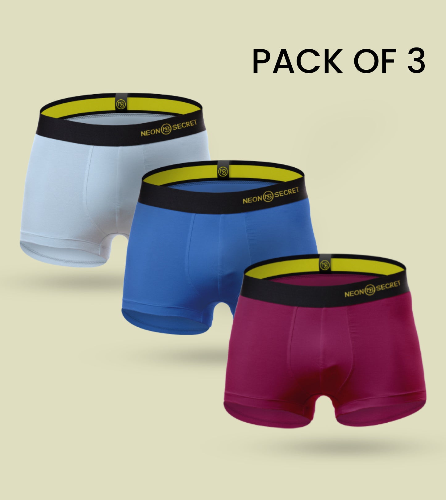 Super comfy Micro-modal Trunk- Pack of 3 (Martini Blue, Sapphire Blue, Claret)